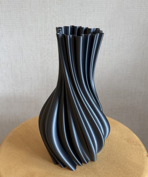 3D geprinte unieke vaas, kleur donkerpaars blauw 27cm
