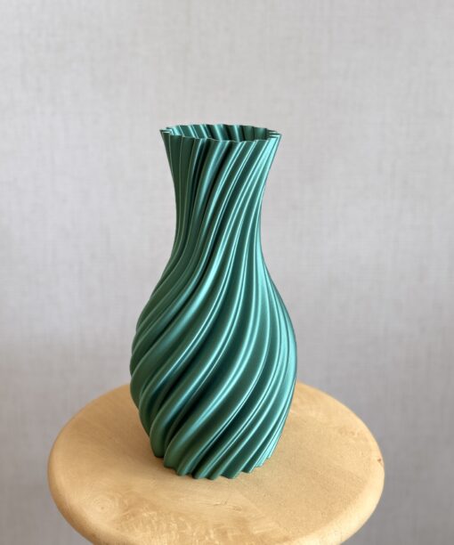 Alternative view of 3D geprinte unieke vaas, glossy green  33cm